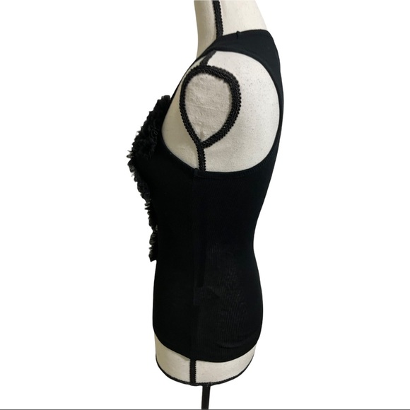 DKNY Ribbed tank top Rayon floral front Size P top. - Picture 6 of 6